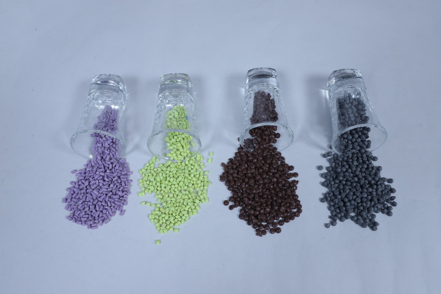 PP Colour Dana recycled granules in violet, green, brown and grey
